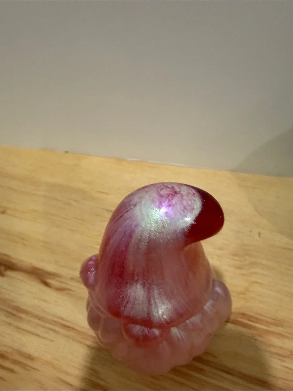 Pink Resin Gnome- Shimmering Pink Decorative Figurine